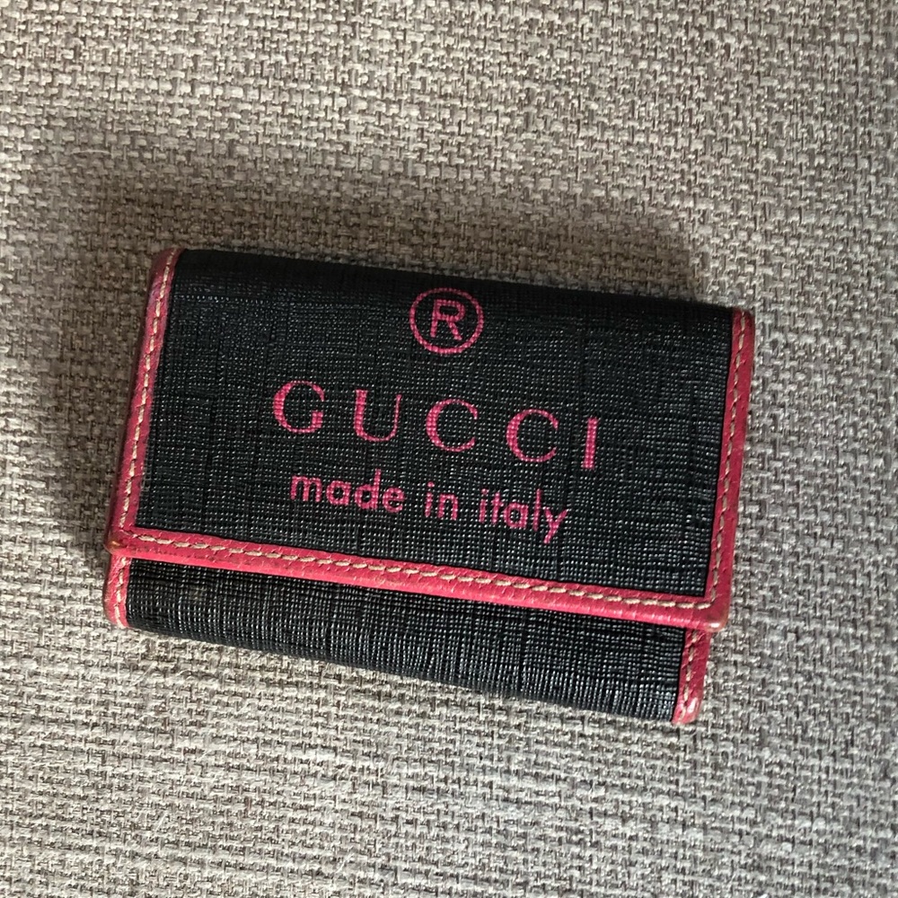 Auth Gucci key pouch mini wallet